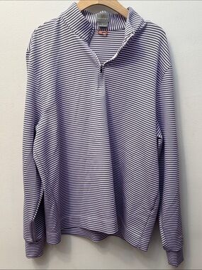 Fennec Men's Lavender Stripe Quarter-Zip golf shirt